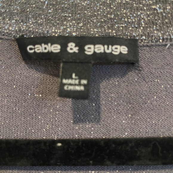 Cable & Gauge Sparkly Gray Sweater - Picture 2 of 7